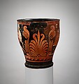 Terracotta skyphos (deep drinking cup), Attributed to the CA Painter, Terracotta, Greek, South Italian, Campanian