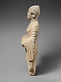 Limestone statuette of a female votary holding pieces of fruit, Limestone, Cypriot