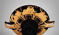 Terracotta kylix (drinking cup), Signed by Hieron as potter, Terracotta, Greek, Attic