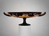 Terracotta kylix (drinking cup), Signed by Hieron as potter, Terracotta, Greek, Attic