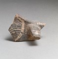 Terracotta rim and handle fragment from a jug, Terracotta, Minoan