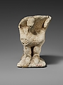 Limestone sphinx supporting a votive bowl, Limestone, Cypriot