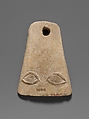 Limestone plaque with two eyes in relief, Limestone, Greek or Roman, Cypriot