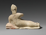 Limestone statuette of a recumbent votary (worshipper), Limestone, Cypriot