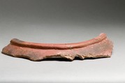 Two terracotta rim fragments from a closed vase, Terracotta, Minoan