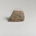Terracotta vessel fragment with floral motif, Terracotta, Minoan