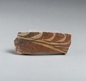 Terracotta vessel fragment with grass motif, Terracotta, Minoan