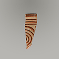 Terracotta rim and upper body fragment with concentric circles (or spiral?) and bands, Terracotta, Minoan