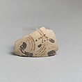 Terracotta vessel fragment with floral design, Terracotta, Minoan
