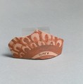 Terracotta vessel fragment with scale pattern, Terracotta, Minoan