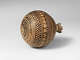 Terracotta vase in the form of a pomegranate, Terracotta, Greek, Attic