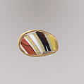 Glass striped mosaic fragment, Glass, Roman