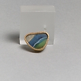 Glass gold-band mosaic bowl fragment, Glass, Roman