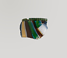 Glass striped mosaic bowl fragment, Glass, Roman