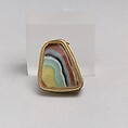 Glass striped mosaic bowl fragment, Glass, Roman