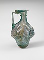 Glass bottle shaped like a bunch of grapes, Glass, Roman