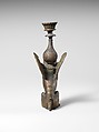 Bronze ornament in the form of a seated male sphinx, bronze, Roman