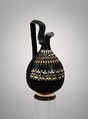 Terracotta oinochoe (jug), Knudsen Group, Terracotta, Greek, South Italian, Apulian, Canosan