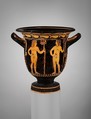 Terracotta bell-krater (bowl for mixing wine and water), Terracotta, Greek, Boeotian