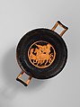 Terracotta kylix (drinking cup), Compared with a work near the Jena Painter, Terracotta, Greek, Attic