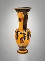 Terracotta loutrophoros (ceremonial vase for water), Terracotta, Greek, Attic