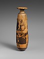 Terracotta alabastron (perfume vase), Attributed to the Beth Pelet Painter, Terracotta, Greek, Attic