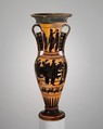 Terracotta loutrophoros (ceremonial vase for water), Terracotta, Greek, Attic