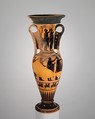 Terracotta loutrophoros (ceremonial vase for water), Terracotta, Greek, Attic