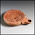 Terracotta oil lamp, Terracotta, mold-made, Roman, Cypriot