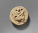 Terracotta disk with Aphrodite riding on a swan, Terracotta, Greek