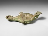Terracotta oil lamp, Terracotta, Roman