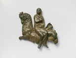 Bronze relief of a veiled woman riding a sea-goat, Bronze, Greek