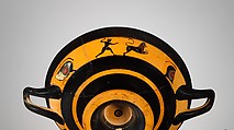 Terracotta kylix (drinking cup), Terracotta, Greek, Attic