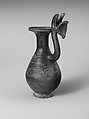 Terracotta jug with griffin protome handle, Terracotta, Etruscan