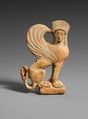 Terracotta relief of a sphinx, Terracotta, Greek, Corinthian