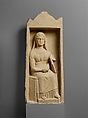 Limestone funerary monument with a seated woman, Limestone, Cypriot