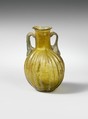 Glass amphoriskos with vertical ribs, Glass, Roman