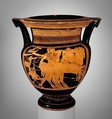 Terracotta column-krater (bowl for mixing wine and water), Attributed to the Painter of Bologna 228, Terracotta, Greek, Attic