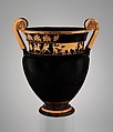Terracotta volute-krater (bowl for mixing wine and water), Attributed to the Karkinos Painter, Terracotta, Greek, Attic