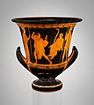 Terracotta calyx-krater (bowl for mixing wine and water), Attributed to the Spreckles Painter, Terracotta, Greek, Attic