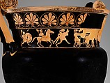 Terracotta volute-krater (bowl for mixing wine and water), Attributed to the Karkinos Painter, Terracotta, Greek, Attic