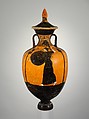 Terracotta Panathenaic prize amphora, Attributed to a painter of the Kittos Group, Terracotta, Greek, Attic