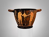 Terracotta skyphos (deep drinking cup), Attributed to the Penthesilea Painter, Terracotta, Greek, Attic