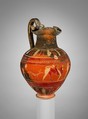 Terracotta trefoil oinochoe (jug), Terracotta, Etruscan, Etrusco-Corinthian