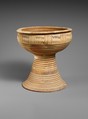 Terracotta footed bowl, Terracotta, Etruscan, Italo-geometric