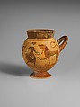 Terracotta globular cup, Attributed to the Tityos Painter, Terracotta, Etruscan