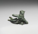 Bronze statuette of a reclining satyr, Bronze, Etruscan