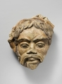Antefix, head of satyr, Terracotta, Etruscan
