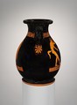 Terracotta pelike (jar), Attributed to the Carlsruhe Painter, Terracotta, Greek, Attic