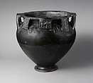 Terracotta column-krater (bowl for mixing wine and water), Terracotta, Etruscan